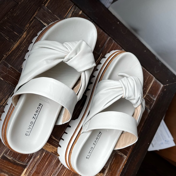 Elvio Zanon Knotted Strap Sandal in Ivory Leather - size 39 - Picture 8 of 8